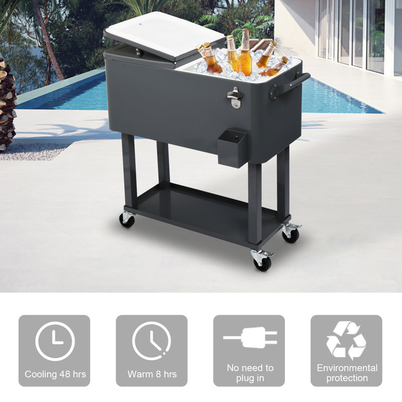 Winado 80 Qt. Outdoor Rolling Cooler Cart & Reviews Wayfair